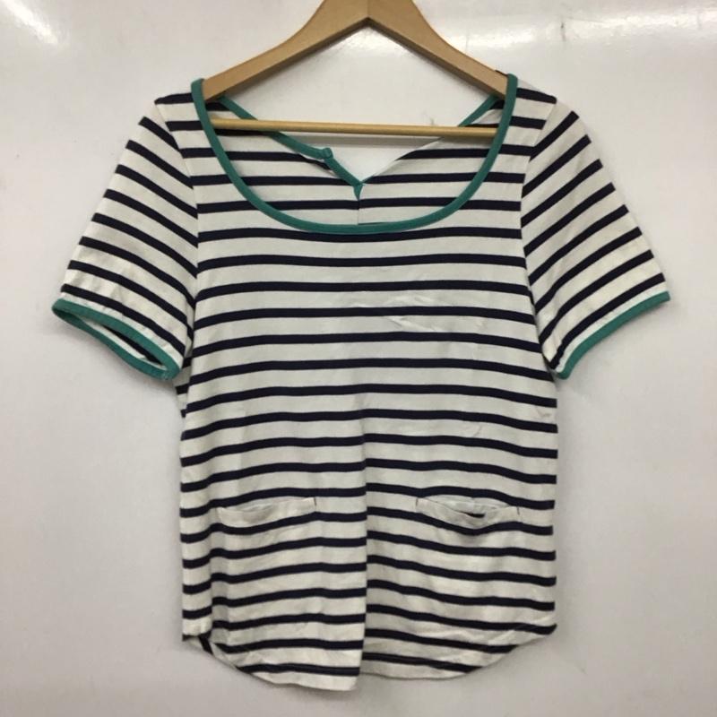 ジルスチュアート JILLSTUART カットソー 半袖 半袖カットソー プリントTシャツ ボーダー FREE ボーダー柄 白 / ホワイト / X 紺 / ネイビー /  レディース USED 古着 中古 10136263