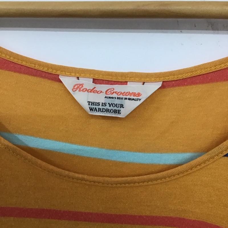 ロデオクラウンズ Rodeo Crowns Tシャツ 半袖 半袖カットソー プリントTシャツ クルーネックカットソー 1 ボーダー柄 マルチカラー / マルチカラー /  レディース USED 古着 中古 10136266