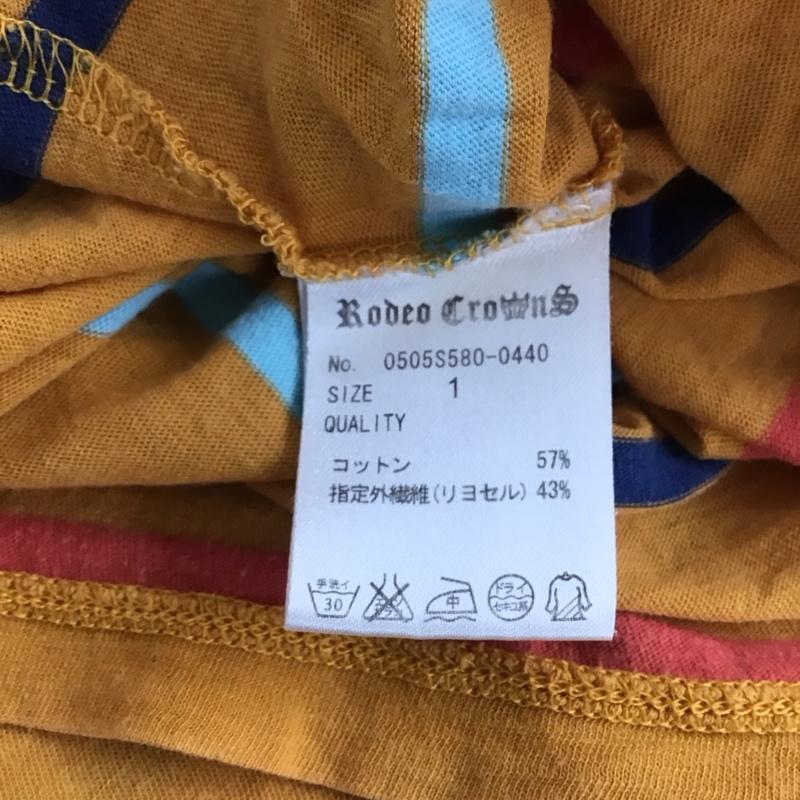 ロデオクラウンズ Rodeo Crowns Tシャツ 半袖 半袖カットソー プリントTシャツ クルーネックカットソー 1 ボーダー柄 マルチカラー / マルチカラー /  レディース USED 古着 中古 10136266