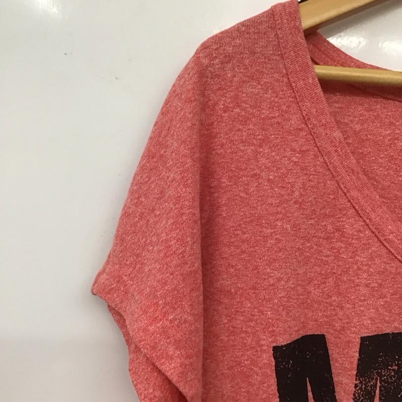 メルシーボークー mercibeaucoup, Tシャツ 半袖 プリントTシャツ クルーネックカットソー ノースリーブカットソー 1 ロゴ、文字 赤 / レッド /  レディース USED 古着 中古 10136268