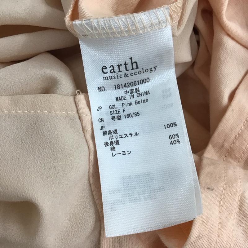 アースミュージックアンドエコロジー earth music&ecology カットソー 半袖 半袖カットソー 無地Tシャツ FREE 無地 桃 / ピンク /  レディース USED 古着 中古 10136269