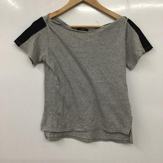 ムルーア MURUA Tシャツ 半袖 半袖カットソー プリントTシャツ オープンネックカットソー FREE 無地 黒 / ブラック / X 灰 / グレー /  レディース USED 古着 中古 10136273