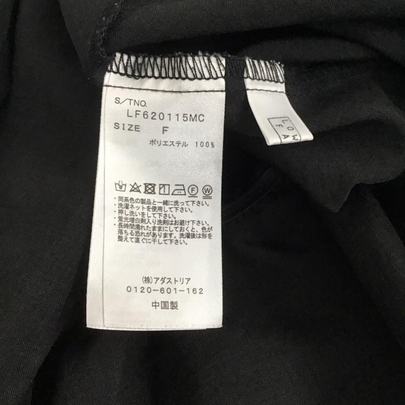 ローリーズファーム LOWRYS FARM カットソー 半袖 半袖カットソー 無地Tシャツ Vネックカットソー FREE 無地 黒 / ブラック /  レディース USED 古着 中古 10136276