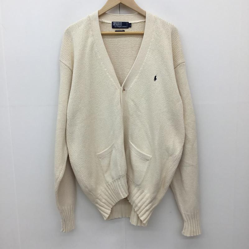 ポロラルフローレン POLO RALPH LAUREN カーディガン 長袖 L 無地 ベージュ / ベージュ /  メンズ USED 古着 中古 10136313