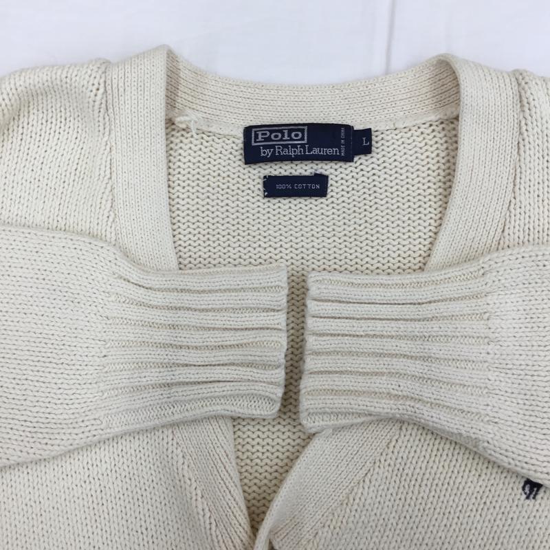 ポロラルフローレン POLO RALPH LAUREN カーディガン 長袖 L 無地 ベージュ / ベージュ /  メンズ USED 古着 中古 10136313