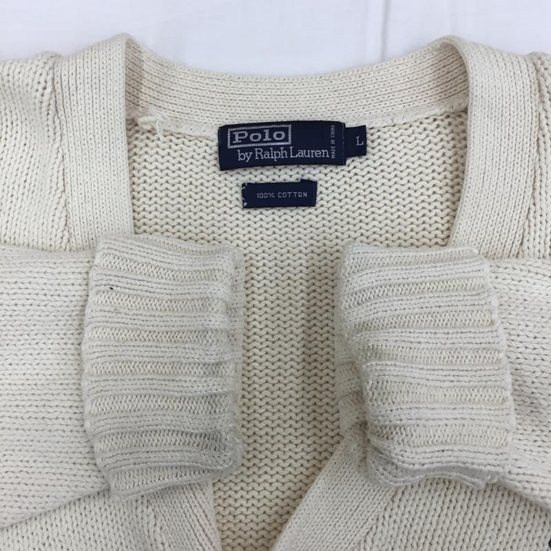 ポロラルフローレン POLO RALPH LAUREN カーディガン 長袖 L 無地 ベージュ / ベージュ /  メンズ USED 古着 中古 10136313