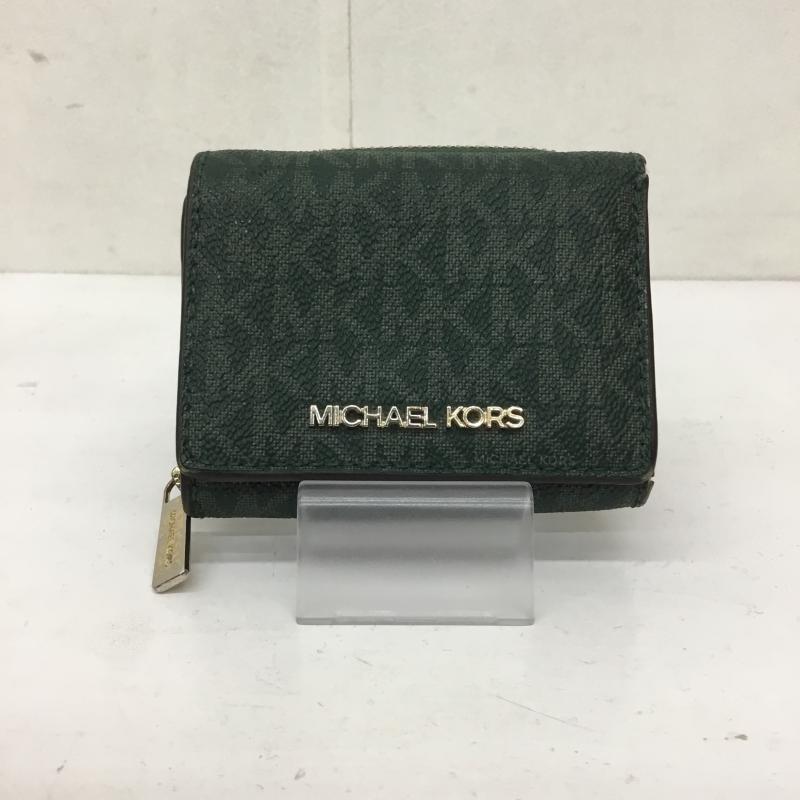 マイケルコース MICHAEL KORS 財布 コンパクト財布 総柄 緑 / グリーン /  レディース USED 古着 中古 10136314