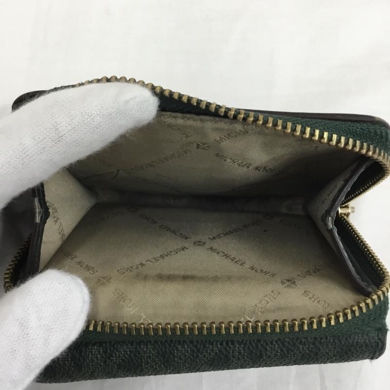 マイケルコース MICHAEL KORS 財布 コンパクト財布 総柄 緑 / グリーン /  レディース USED 古着 中古 10136314