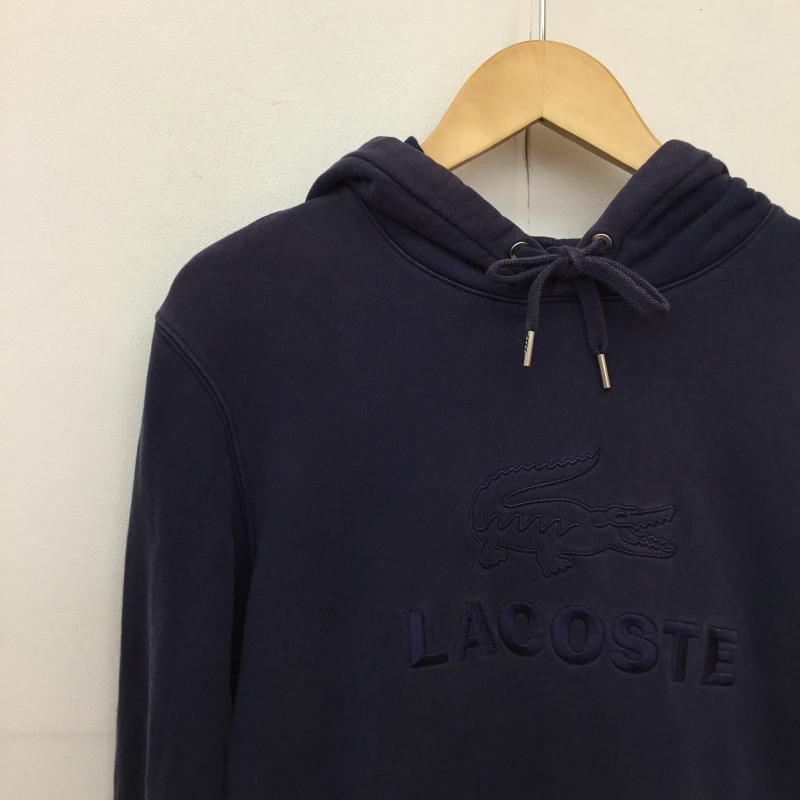 ラコステ LACOSTE パーカー 長袖 パーカー S ロゴ、文字 X 刺繍 紺 / ネイビー /  メンズ USED 古着 中古 10136364