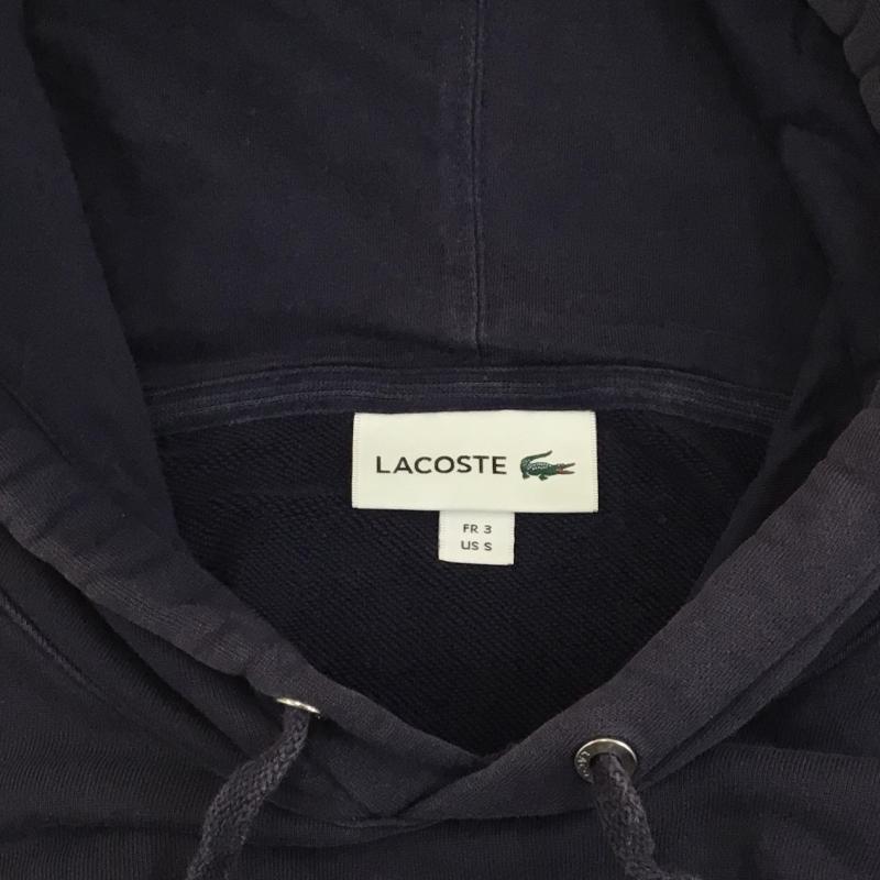 ラコステ LACOSTE パーカー 長袖 パーカー S ロゴ、文字 X 刺繍 紺 / ネイビー /  メンズ USED 古着 中古 10136364