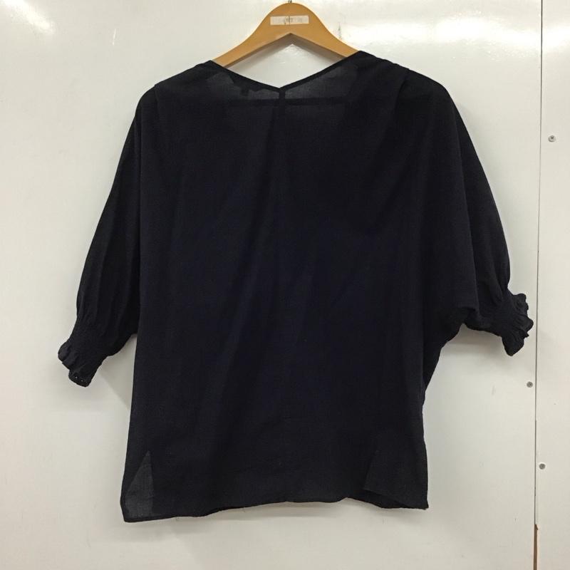 スタディオクリップ studio CLIP カットソー 半袖 半袖カットソー 無地Tシャツ Vネックカットソー M 総柄 紺 / ネイビー /  レディース USED 古着 中古 10136455