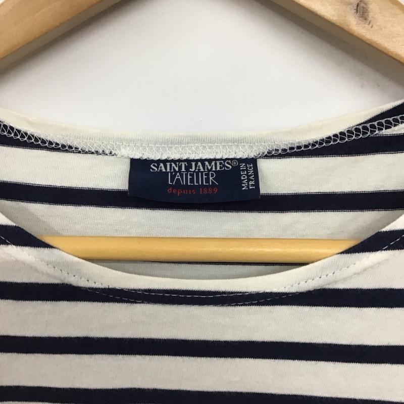 セントジェームス SAINT JAMES Tシャツ 半袖 S ボーダー柄 白 / ホワイト / X 紺 / ネイビー /  レディース USED 古着 中古 10136498