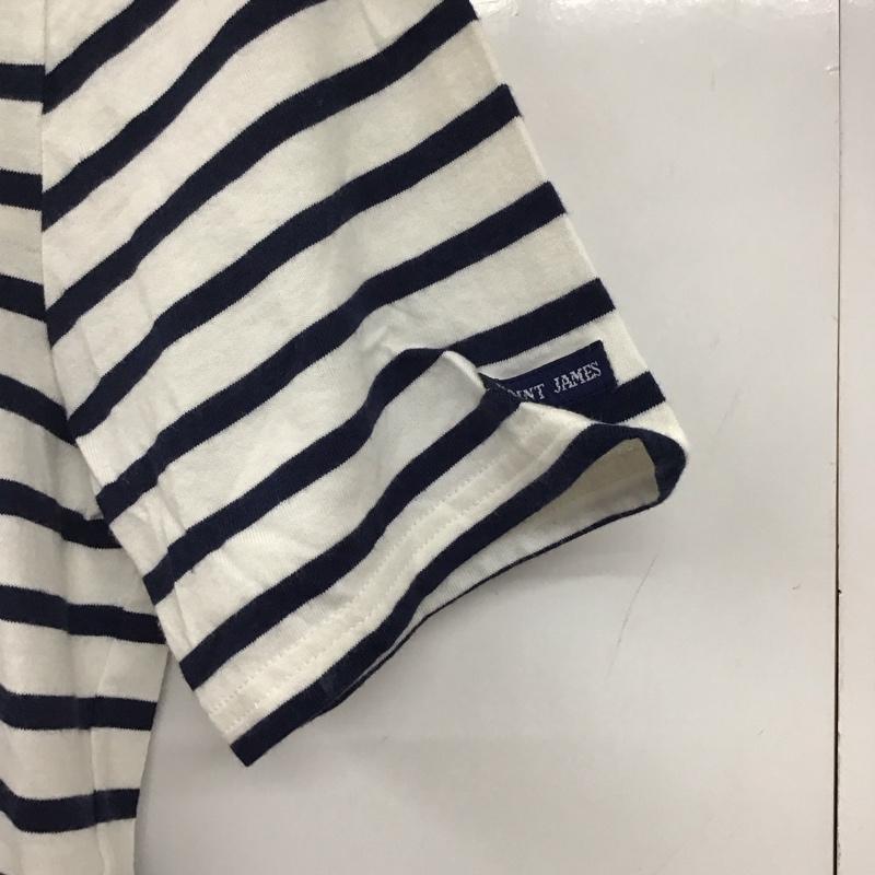 セントジェームス SAINT JAMES Tシャツ 半袖 S ボーダー柄 白 / ホワイト / X 紺 / ネイビー /  レディース USED 古着 中古 10136498