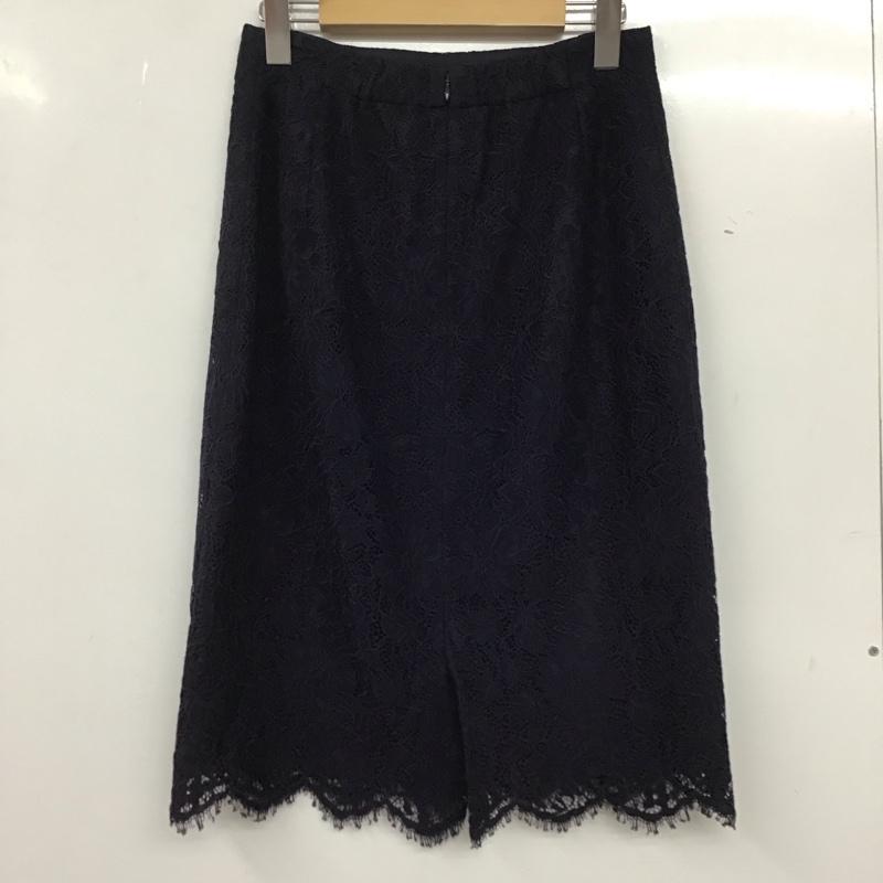 ユナイテッドアローズグリーンレーベルリラクシング UNITED ARROWS green label relaxing スカート ひざ丈スカート 3524-169-2073 CS レース タイト スカート 38  紺 / ネイビー /  レディース USED 古着 中古 10136502