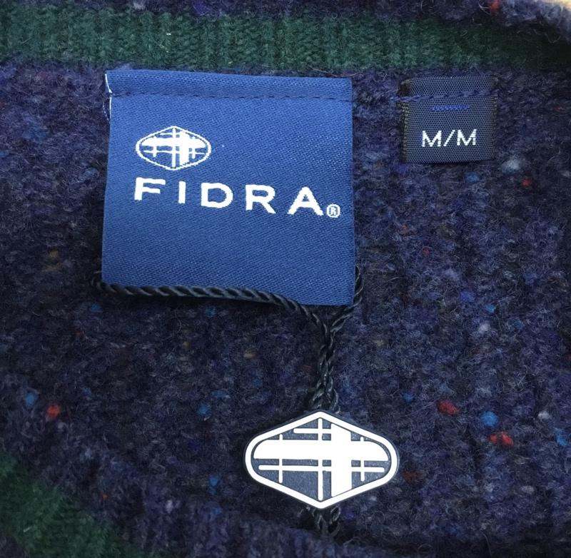 古着 USED ニット、セーター 長袖 FI38TJ04 ネップセーター FIDRA タグ付き M ワンポイント 紺 / ネイビー /  メンズ USED 古着 中古 10136508