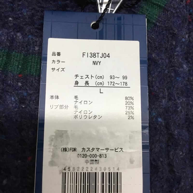 古着 USED ニット、セーター 長袖 FI38TJ04 ネップセーター FIDRA タグ付き L ワンポイント 紺 / ネイビー /  メンズ USED 古着 中古 10136510