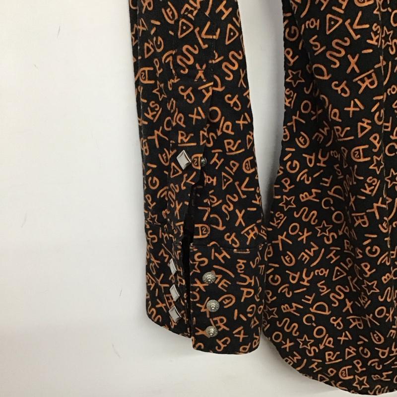 ファニー FUNNY シャツ、ブラウス 長袖 長袖シャツ 総柄シャツ カラーシャツ M 総柄 黒 / ブラック /  メンズ USED 古着 中古 10136556