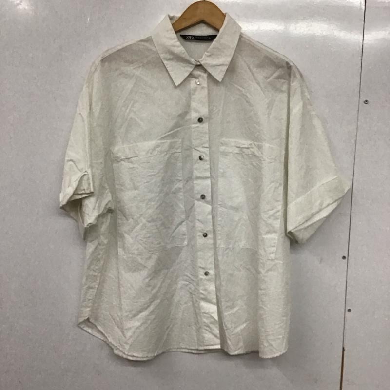 ザラ ZARA シャツ、ブラウス 半袖 S 無地 白 / ホワイト /  レディース USED 古着 中古 10136609