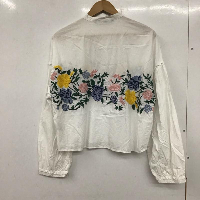ザラ ZARA シャツ、ブラウス 長袖 刺繍 M 刺繍 白 / ホワイト /  レディース USED 古着 中古 10136612