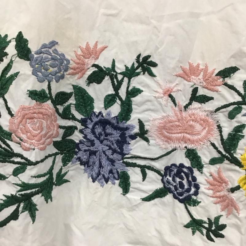 ザラ ZARA シャツ、ブラウス 長袖 刺繍 M 刺繍 白 / ホワイト /  レディース USED 古着 中古 10136612
