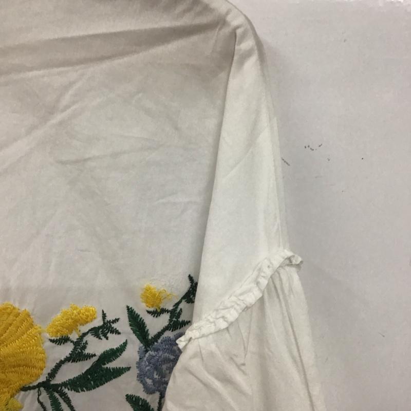 ザラ ZARA シャツ、ブラウス 長袖 刺繍 M 刺繍 白 / ホワイト /  レディース USED 古着 中古 10136612