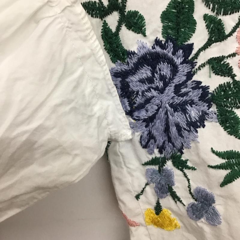 ザラ ZARA シャツ、ブラウス 長袖 刺繍 M 刺繍 白 / ホワイト /  レディース USED 古着 中古 10136612