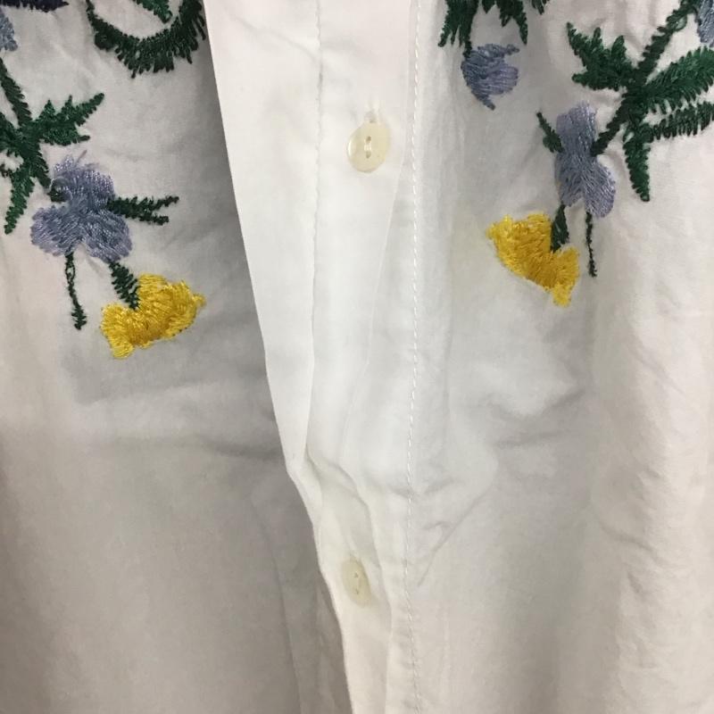 ザラ ZARA シャツ、ブラウス 長袖 刺繍 M 刺繍 白 / ホワイト /  レディース USED 古着 中古 10136612