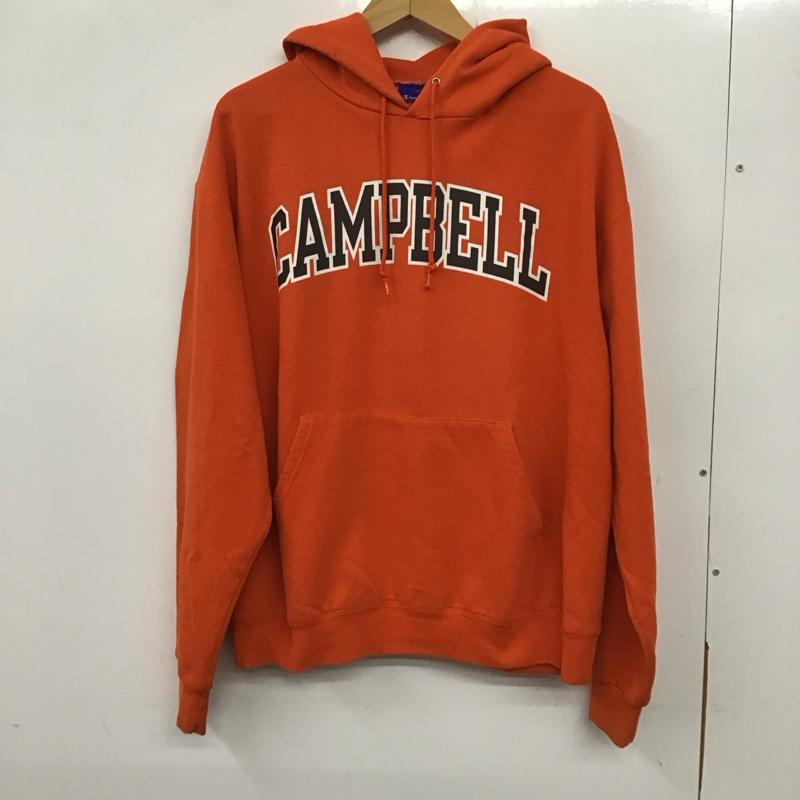 チャンピオン Champion パーカー 長袖 長袖パーカー プルオーバーパーカー スウェット L ロゴ、文字 橙 / オレンジ /  メンズ USED 古着 中古 10136615