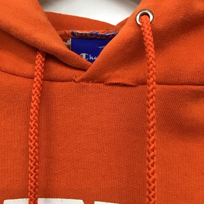 チャンピオン Champion パーカー 長袖 長袖パーカー プルオーバーパーカー スウェット L ロゴ、文字 橙 / オレンジ /  メンズ USED 古着 中古 10136615