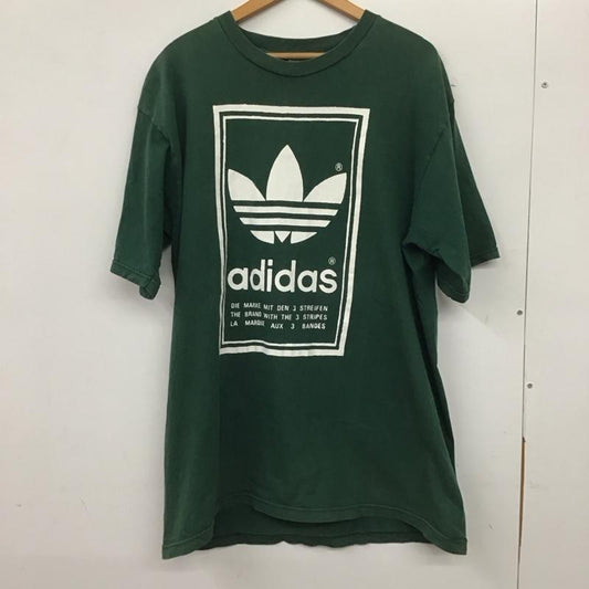 アディダス adidas Tシャツ 半袖 半袖カットソー プリントTシャツ クルーネックカットソー L ロゴ、文字 緑 / グリーン /  メンズ USED 古着 中古 10136670