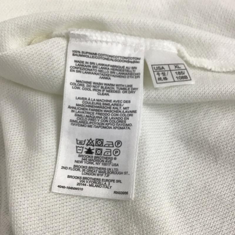 ブルックスブラザーズ BROOKS BROTHERS ポロシャツ 半袖 半袖ポロシャツ カラーシャツ 半袖カットソー XL ロゴ、文字 白 / ホワイト /  メンズ USED 古着 中古 10136683