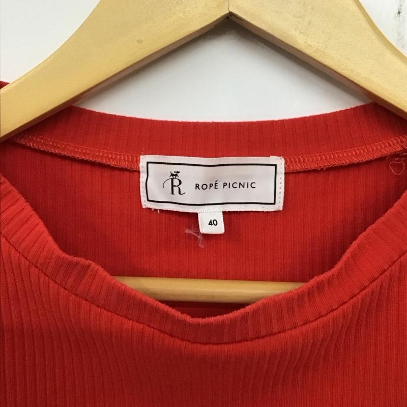 ロペピクニック ROPE  PICNIC カットソー 半袖 ノースリーブカットソー クルーネック プルオーバー 40 無地 赤 / レッド /  レディース USED 古着 中古 10136740