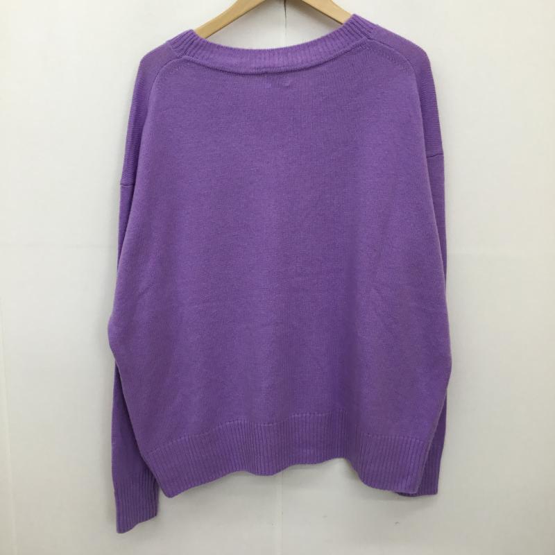 グリーンレーベルリラクシング green label relaxing ニット、セーター 長袖 3613-136-2376 FREE 無地 紫 / パープル /  レディース USED 古着 中古 10136780