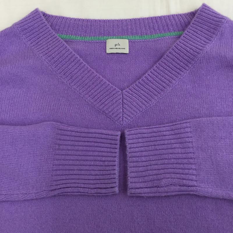 グリーンレーベルリラクシング green label relaxing ニット、セーター 長袖 3613-136-2376 FREE 無地 紫 / パープル /  レディース USED 古着 中古 10136780