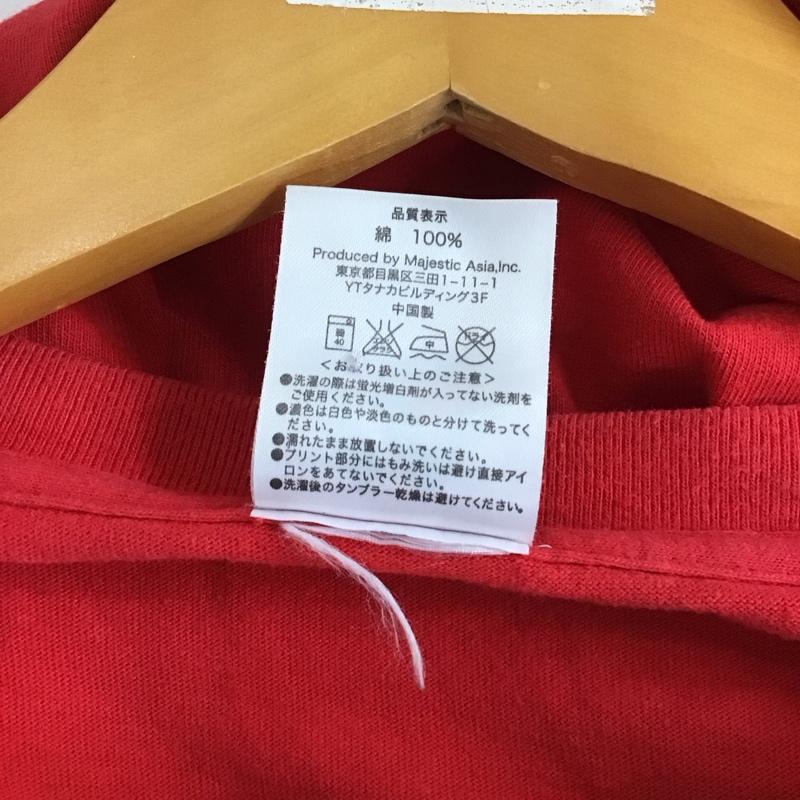 マジェスティック MAJESTIC Tシャツ 半袖 半袖カットソー プリントTシャツ クルーネックカットソー XL プリント 赤 / レッド /  メンズ USED 古着 中古 10136860