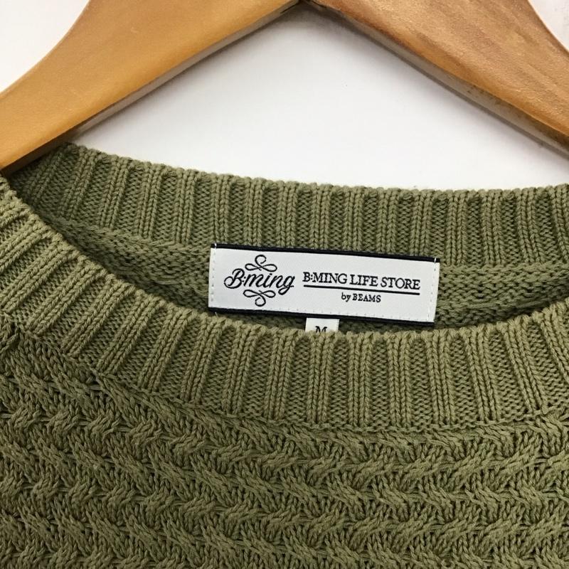 ビーミングライフストアバイビームス B:MING LIFESTORE by BEAMS ニット、セーター 長袖 M 無地 カーキ / カーキ /  メンズ USED 古着 中古 10136894