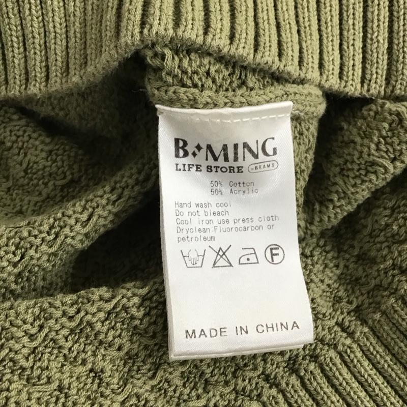 ビーミングライフストアバイビームス B:MING LIFESTORE by BEAMS ニット、セーター 長袖 M 無地 カーキ / カーキ /  メンズ USED 古着 中古 10136894