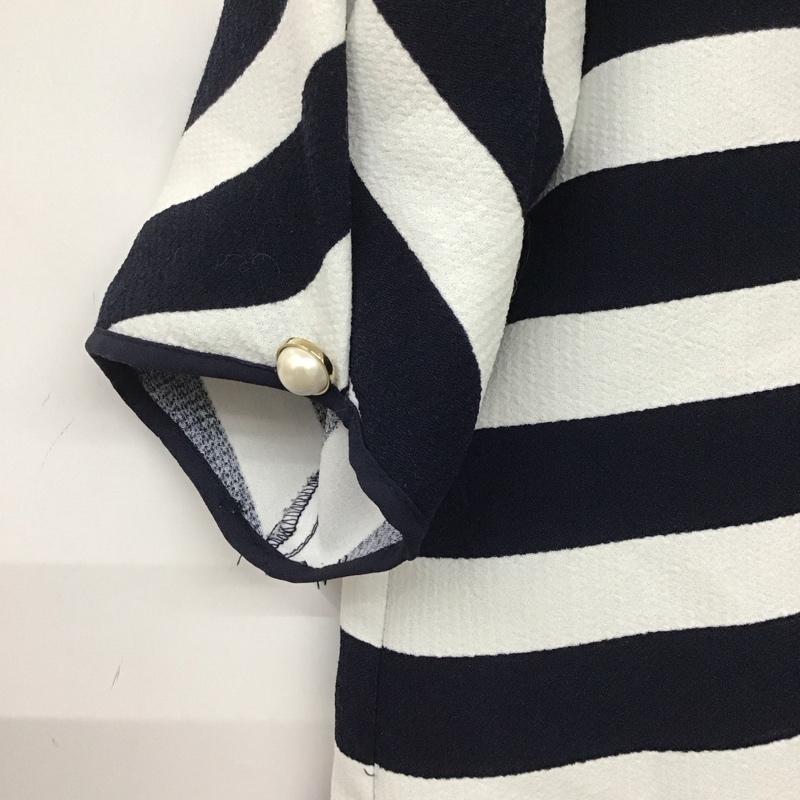 ザラベーシック ZARA BASIC カットソー 半袖 S ボーダー柄 白 / ホワイト / X 紺 / ネイビー /  レディース USED 古着 中古 10136908