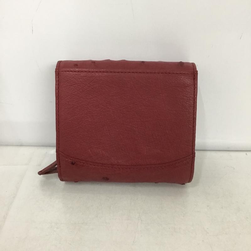 ハマノ HAMANO 財布 コンパクト財布 三つ折り パスケース付き  えんじ / ワインレッド /  レディース USED 古着 中古 10136966