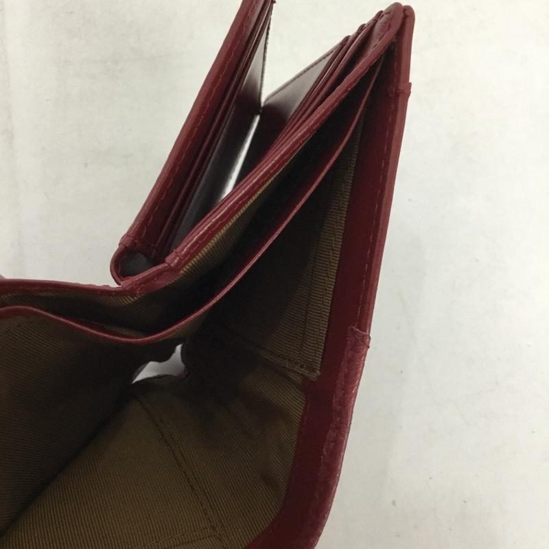 ハマノ HAMANO 財布 コンパクト財布 三つ折り パスケース付き  えんじ / ワインレッド /  レディース USED 古着 中古 10136966