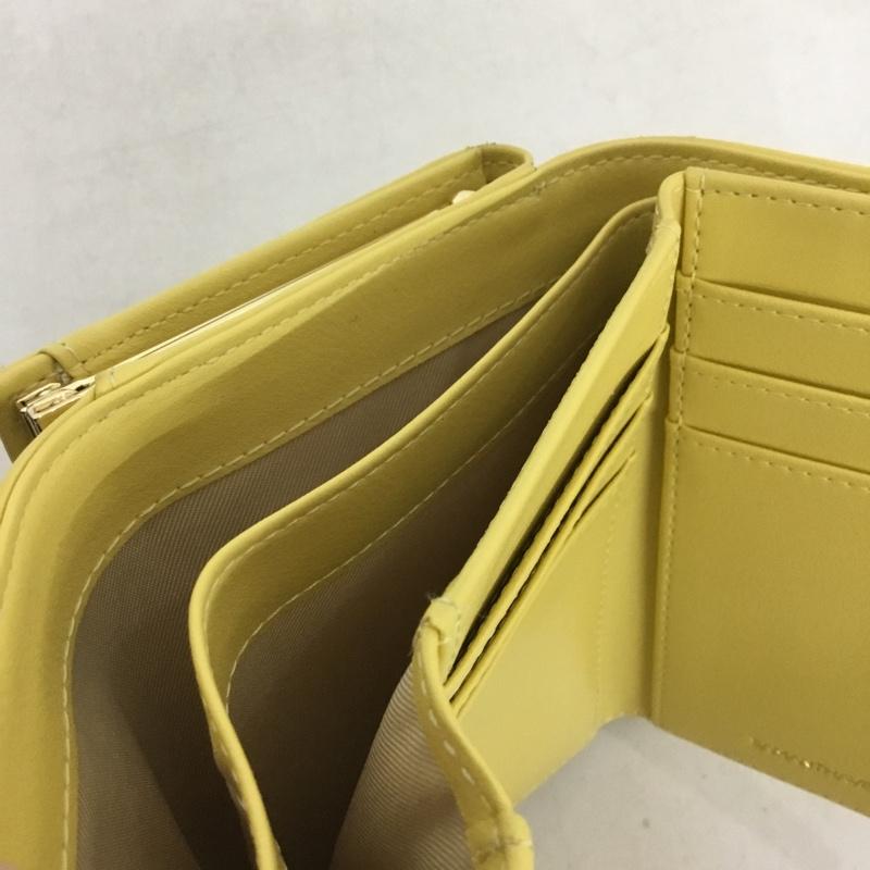 サマンサベガ Samantha Vega 財布 コンパクト財布 チェック チェリー がま口 ロゴ、文字 黄 / イエロー /  レディース USED 古着 中古 10136968