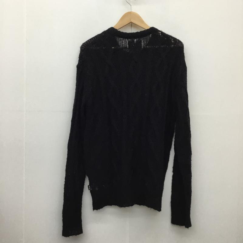 ステューシー STUSSY ニット、セーター 長袖 117228 CABLE LOOSE KNIT SWEATER M 無地 黒 / ブラック /  メンズ USED 古着 中古 10136991