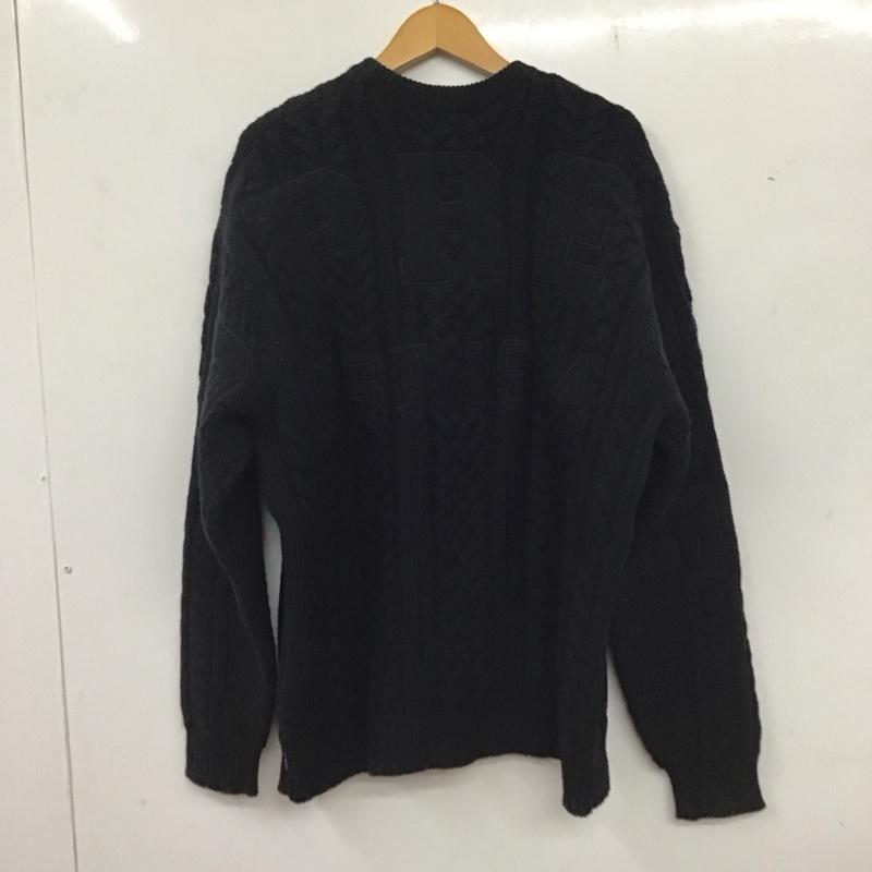 シュプリーム Supreme ニット、セーター 長袖 23aw Applique Cable Knit Sweater ケーブル ニット L 無地 黒 / ブラック /  メンズ USED 古着 中古 10137020
