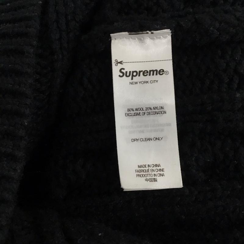 シュプリーム Supreme ニット、セーター 長袖 23aw Applique Cable Knit Sweater ケーブル ニット L 無地 黒 / ブラック /  メンズ USED 古着 中古 10137020
