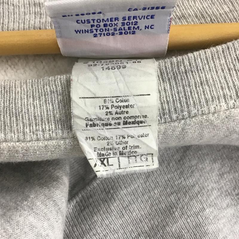 チャンピオン Champion トレーナー 長袖 reverseweave 00s メキシコ製 yaleワッペンロゴ プルオーバースウェット XXL ロゴ、文字 灰 / グレー /  メンズ USED 古着 中古 10137063