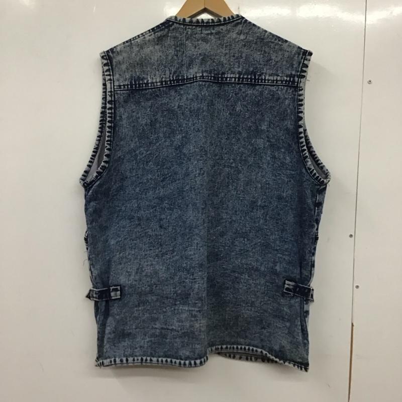 古着 USED ベスト ベスト デニムベスト ジップアップベスト ノースリーブカットソー 古着 XXL 無地 インディゴ / インディゴ /  メンズ USED 古着 中古 10137066