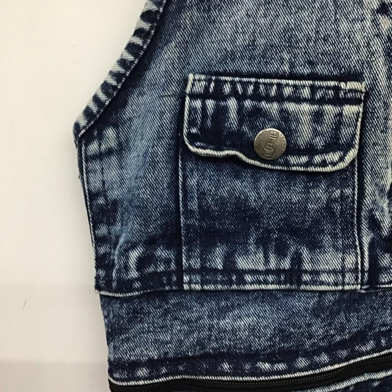 古着 USED ベスト ベスト デニムベスト ジップアップベスト ノースリーブカットソー 古着 XXL 無地 インディゴ / インディゴ /  メンズ USED 古着 中古 10137066
