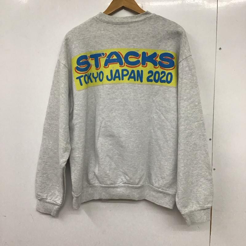 古着 USED トレーナー 長袖 長袖トレーナー スウェット クルーネック プルオーバー stacks bookstore L ロゴ、文字 灰 / グレー /  メンズ USED 古着 中古 10137104