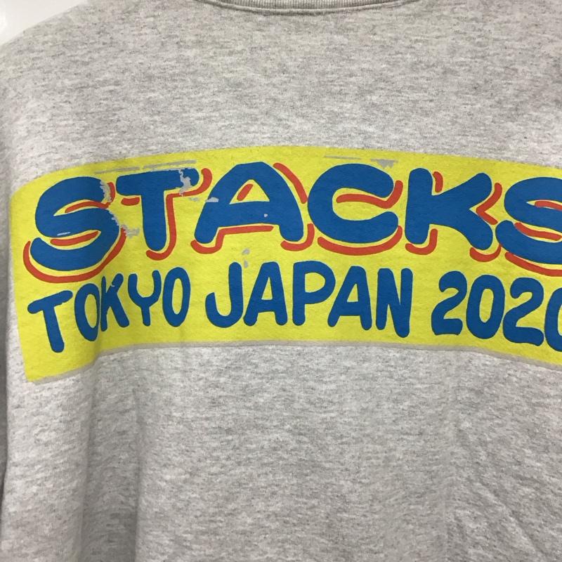 古着 USED トレーナー 長袖 長袖トレーナー スウェット クルーネック プルオーバー stacks bookstore L ロゴ、文字 灰 / グレー /  メンズ USED 古着 中古 10137104