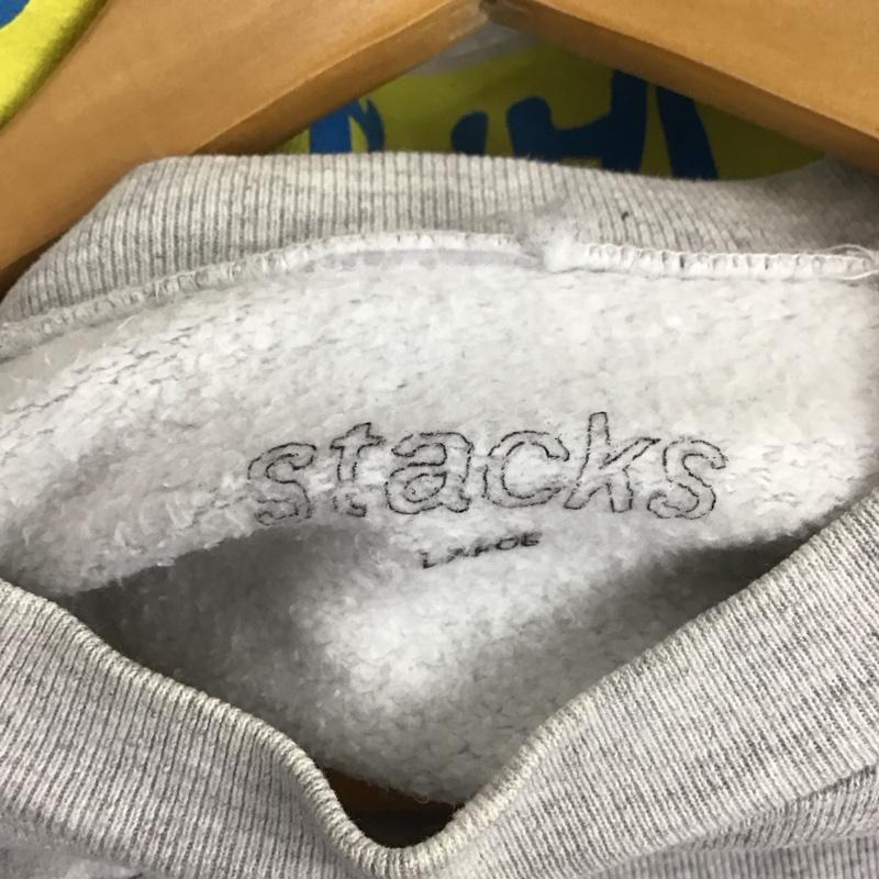 古着 USED トレーナー 長袖 長袖トレーナー スウェット クルーネック プルオーバー stacks bookstore L ロゴ、文字 灰 / グレー /  メンズ USED 古着 中古 10137104